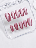 Rose Quartz Cat-Eye Press-on Nails